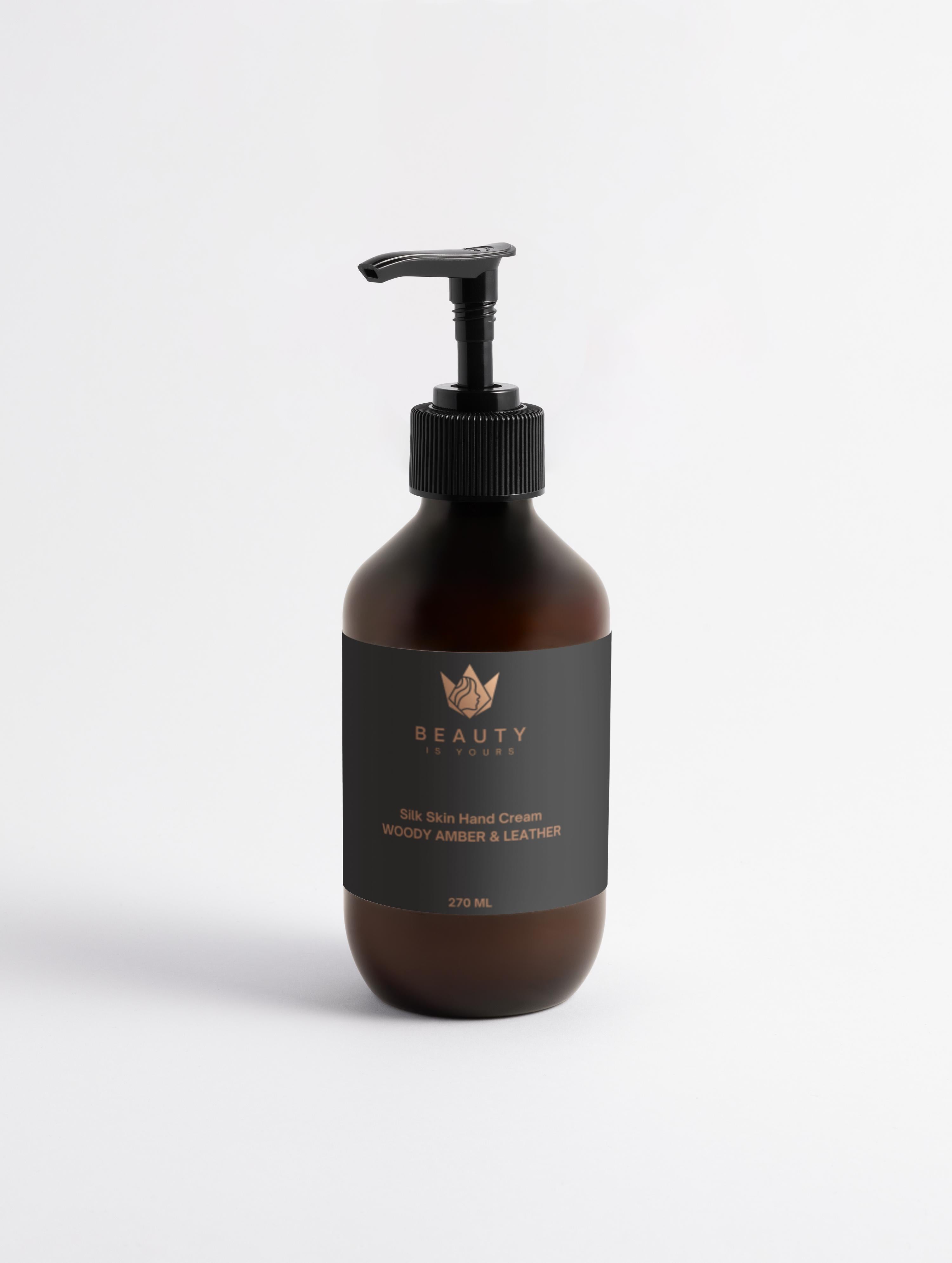 Silk Skin Hand Cream, Woody Amber & Leather - 270 ml