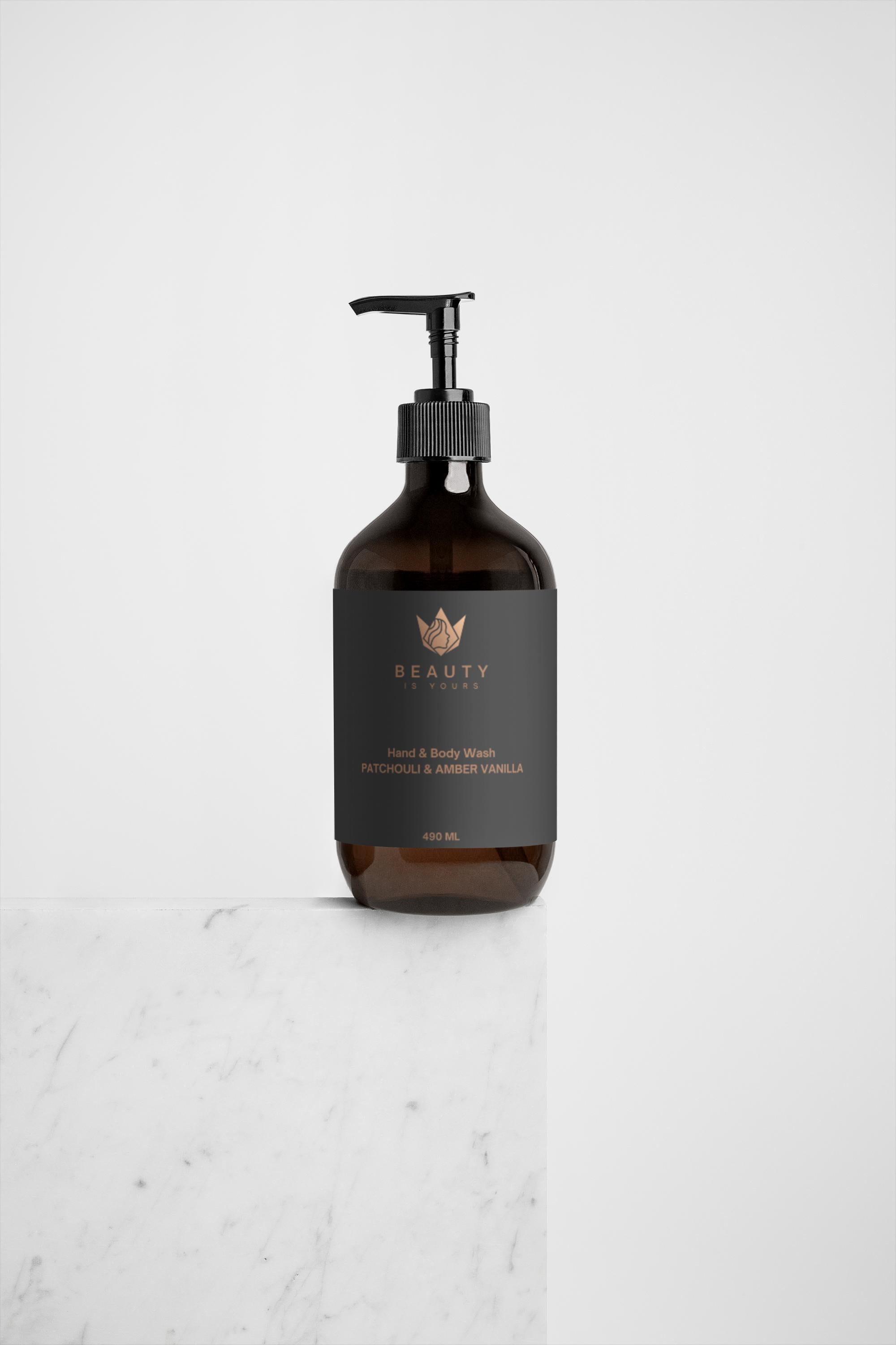 Hand & Body Wash, Patchouli & Amber Vanilla - 490 ml